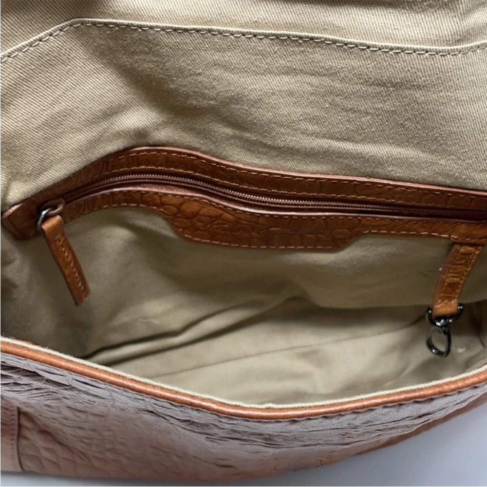 Kenneth Cole New York Brown Leather Messenger Bag Cognac